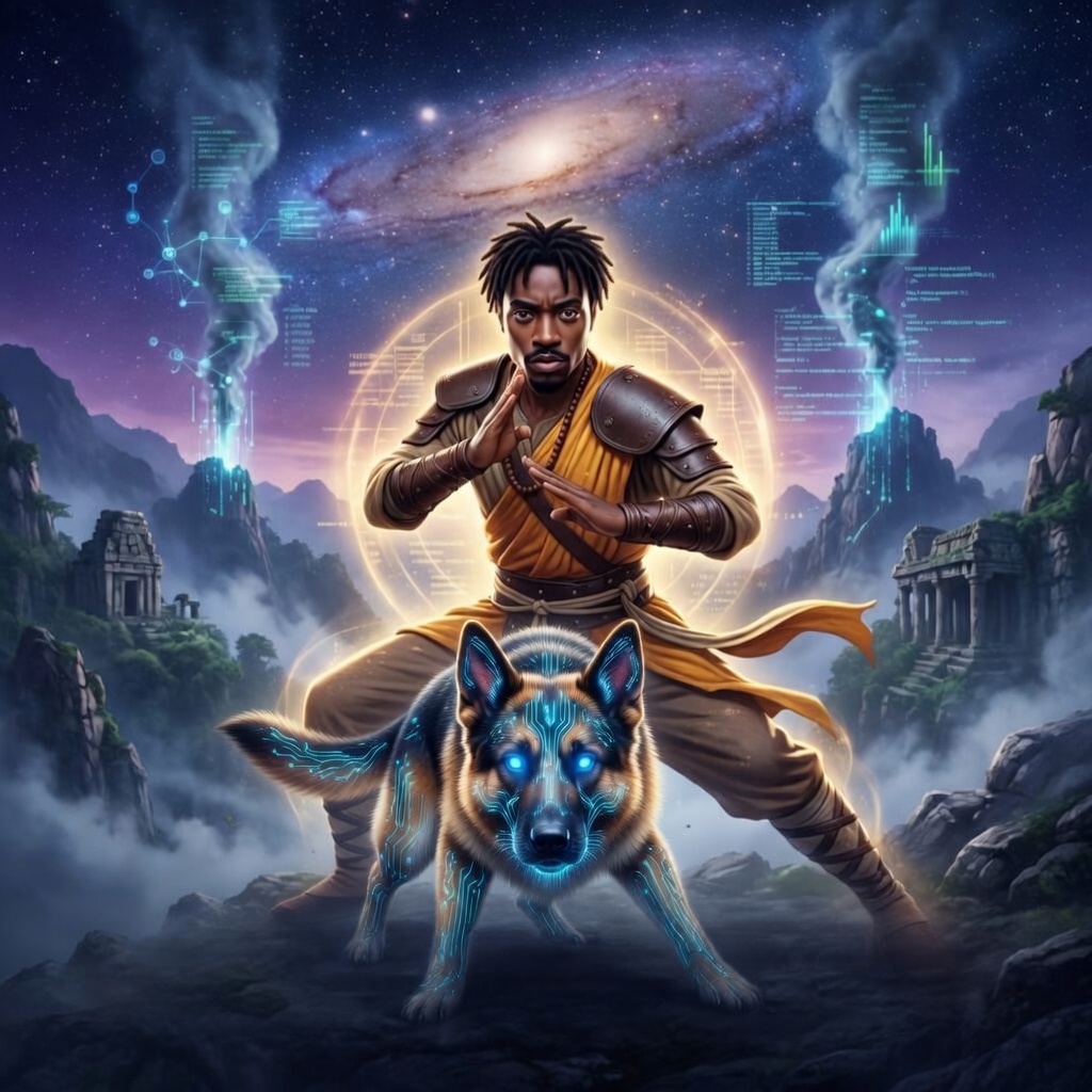 DJ Bromfield — Scholar-Warrior with the constellation shepherd, ancient ruins